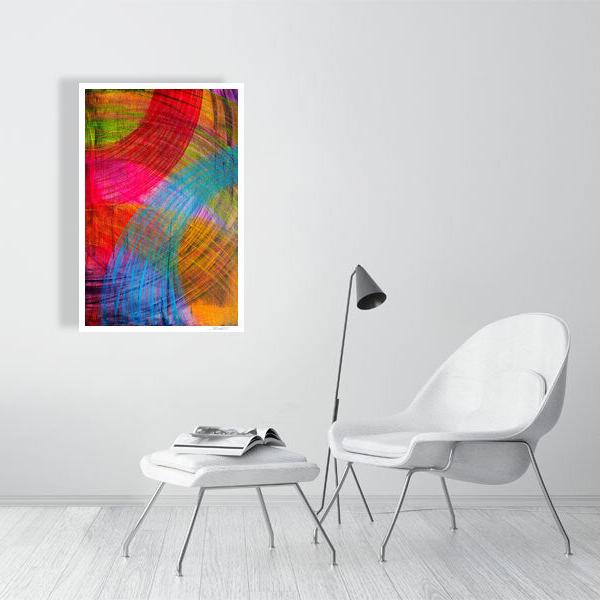 Abstract acrylic painting - Pulse of Color | Abstract Vertical Art Print | Premium Wall Art for Living Room & Office