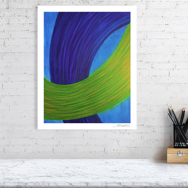 Abstract acrylic painting - Duet of Ribbons | Abstract Vertical Art Print | Premium Wall Art for Living Room & Office