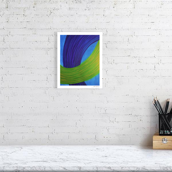Abstract acrylic painting - Duet of Ribbons | Abstract Vertical Art Print | Premium Wall Art for Living Room & Office