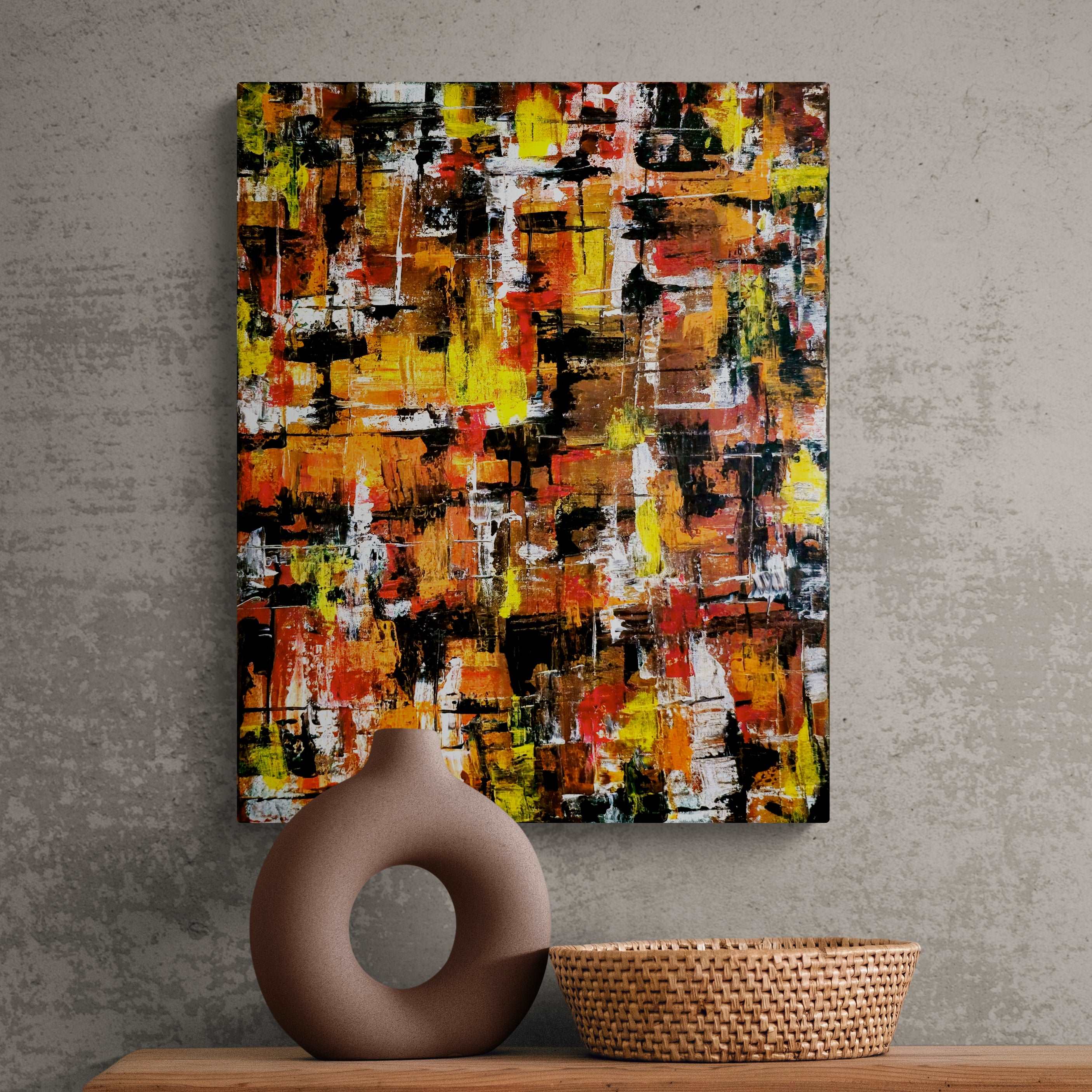 Abstract acrylic painting - "Aligning with Chaos" - Original Handmade Canvas Painting