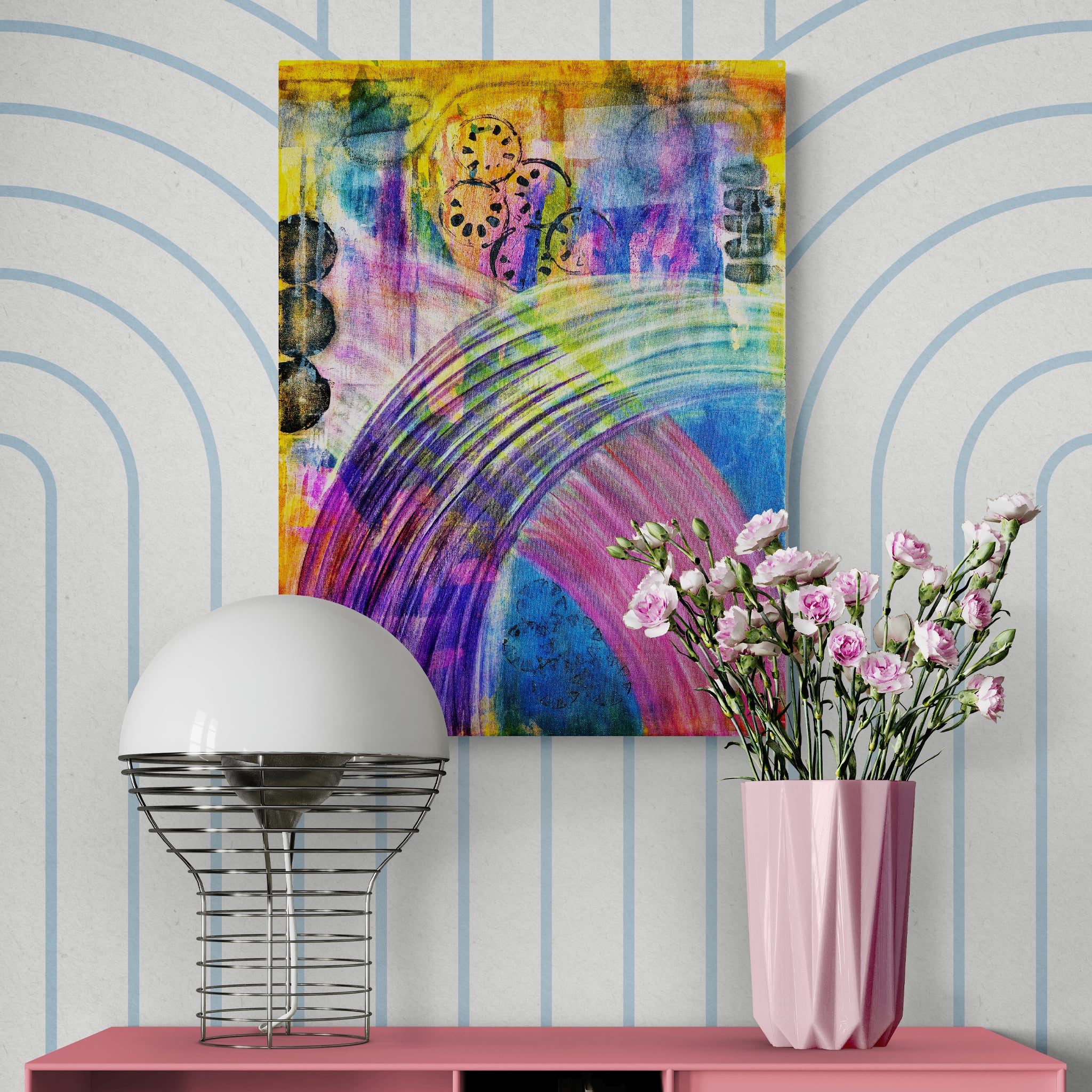 Abstract acrylic painting - "Currents of Thought" - Original Handmade Canvas Painting