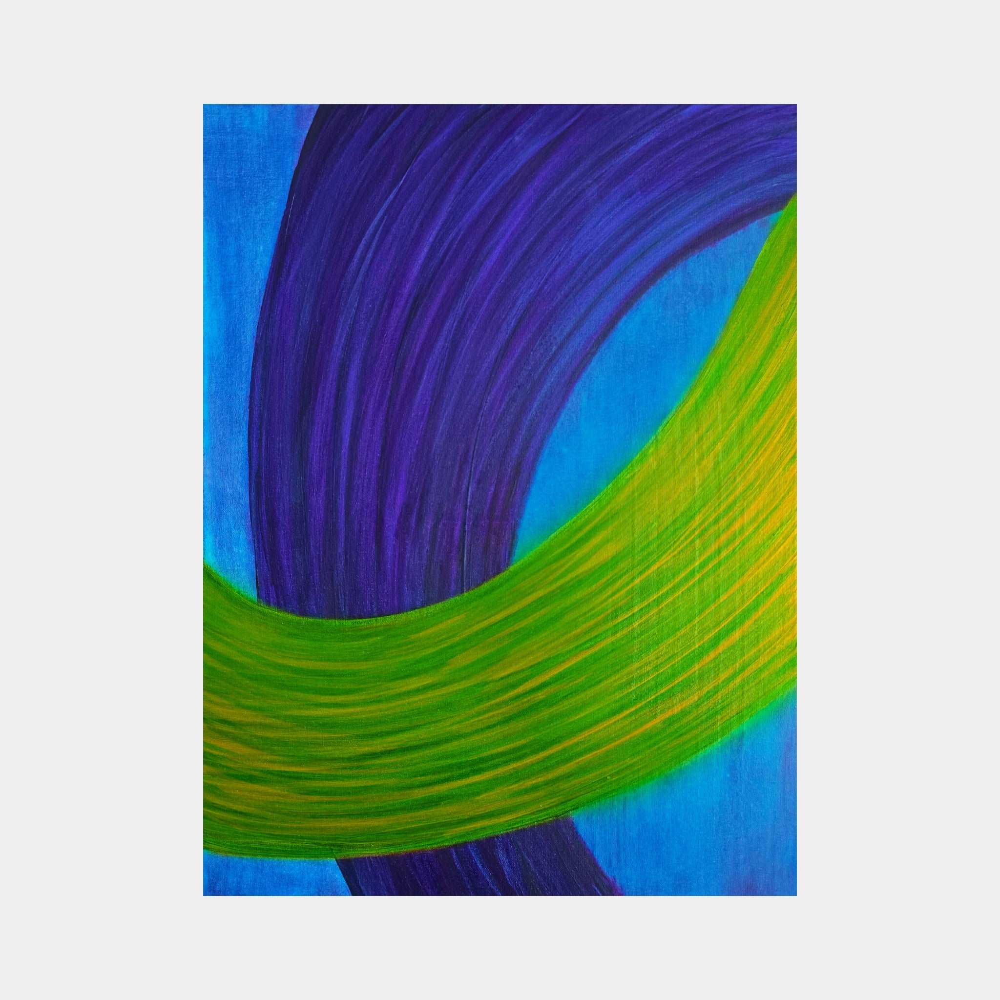 Abstract acrylic painting - "Duet of Ribbons" - Original Handmade Canvas Painting