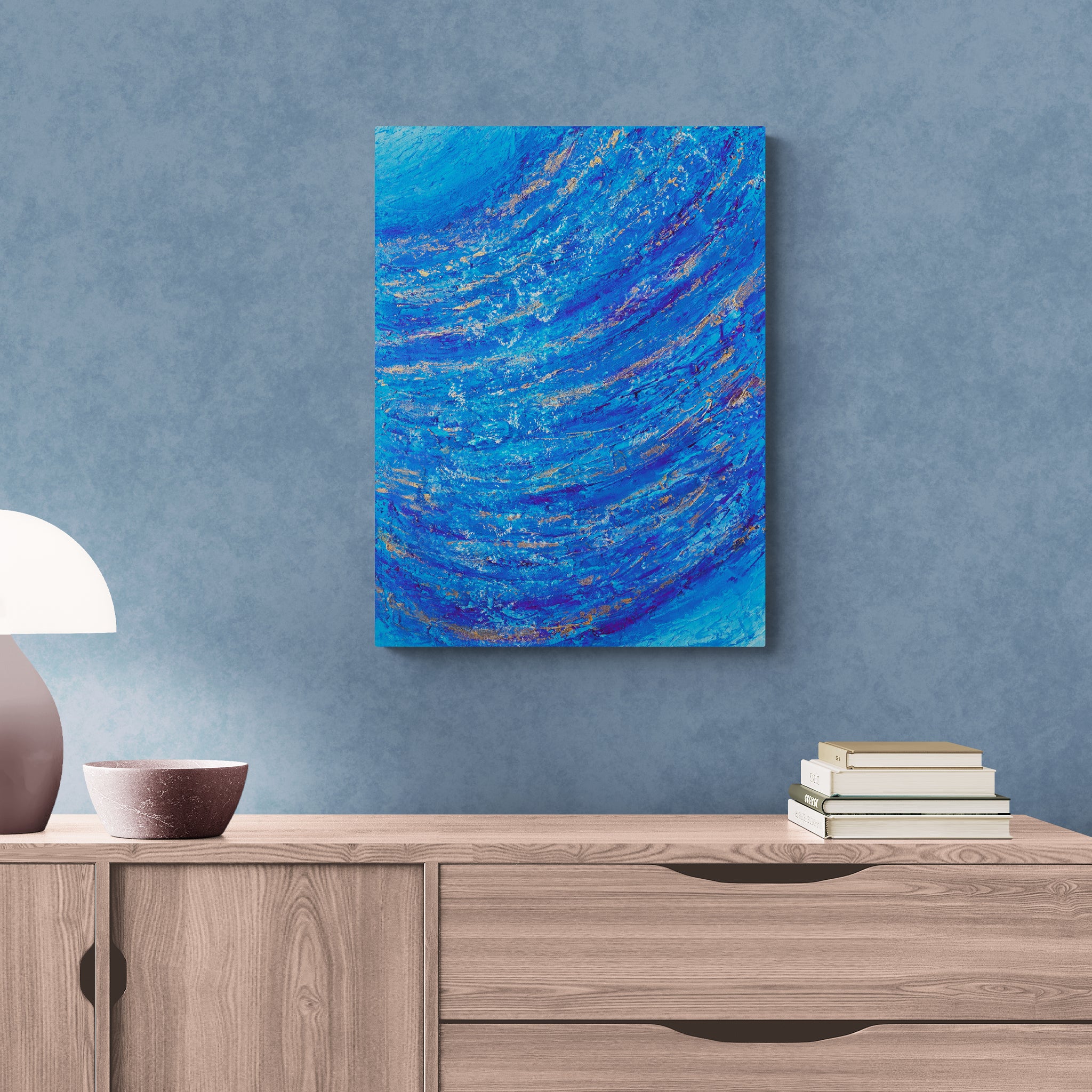 Abstract acrylic painting - "Movement of the Night" - Original Handmade Canvas Painting