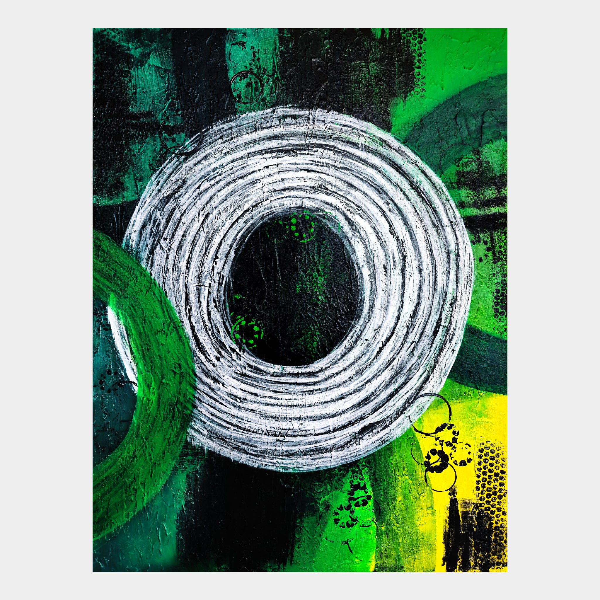 Abstract acrylic painting - "Rings of Distant Echoes" - Original Handmade Canvas Painting
