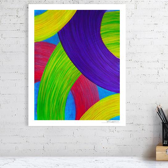 Abstract acrylic painting - Ballet of Ribbons | Abstract Vertical Art Print | Premium Wall Art for Living Room & Office
