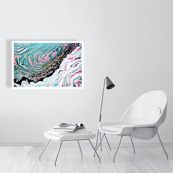 Abstract acrylic painting -  Two Faced | Abstract Horizontal Art Print | Premium Wall Art for Living Room & Office