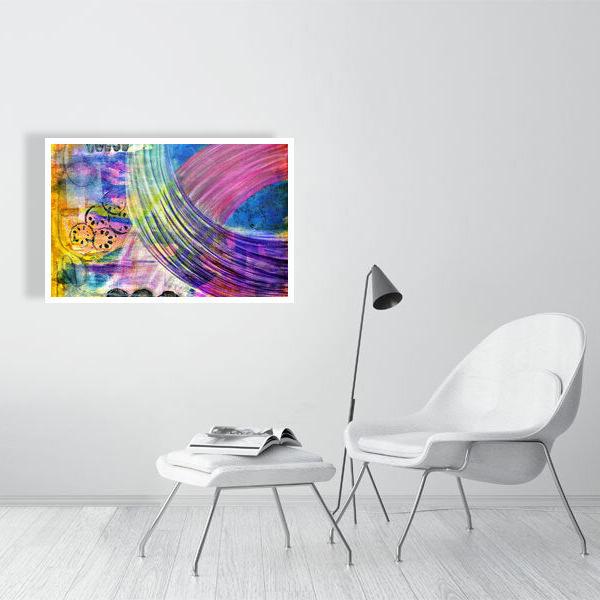 Abstract acrylic painting -  Currents of Thought | Abstract Horizontal Art Print | Premium Wall Art for Living Room & Office