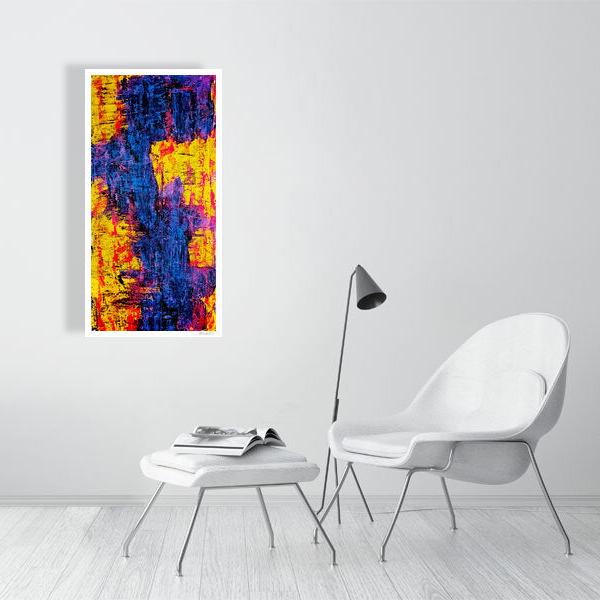 Abstract acrylic painting -  Radiant Reverie | Abstract Vertical Art Print | Premium Wall Art for Living Room & Office