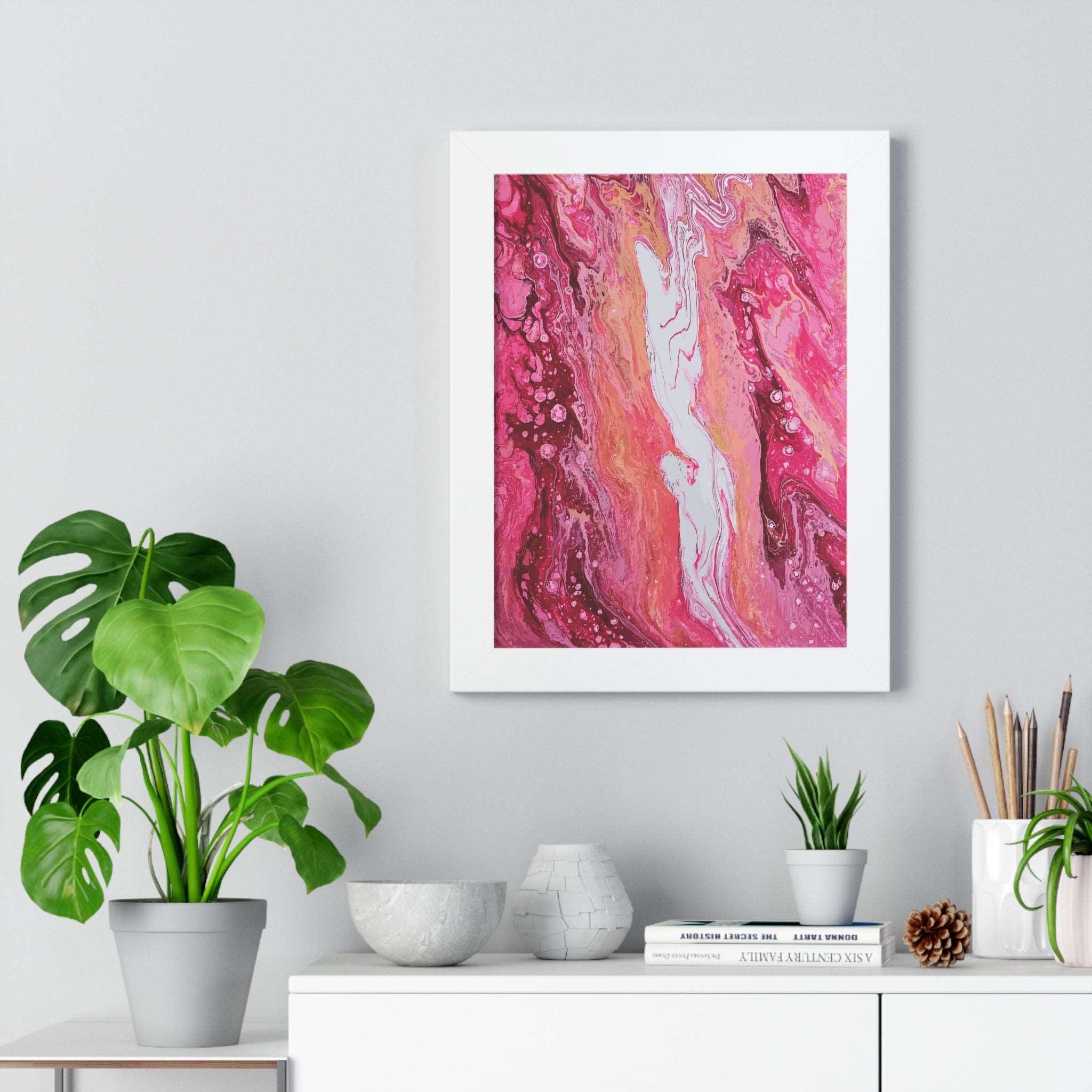 Love Cascading Framed Art Print (Vertical) - Brian P Artwork 