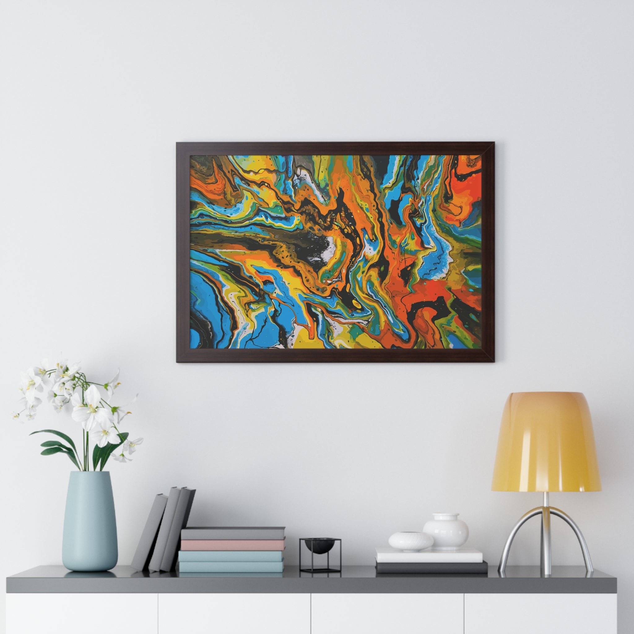 Sunset in Troubled Waters Framed Art Print (Horizontal) - Brian P Artwork 