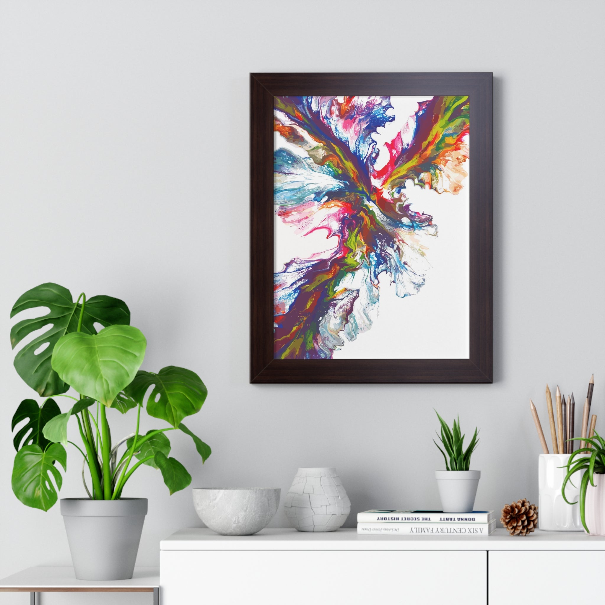 Splash of Iridescence Framed Art Print (Vertical) - Brian P Artwork 