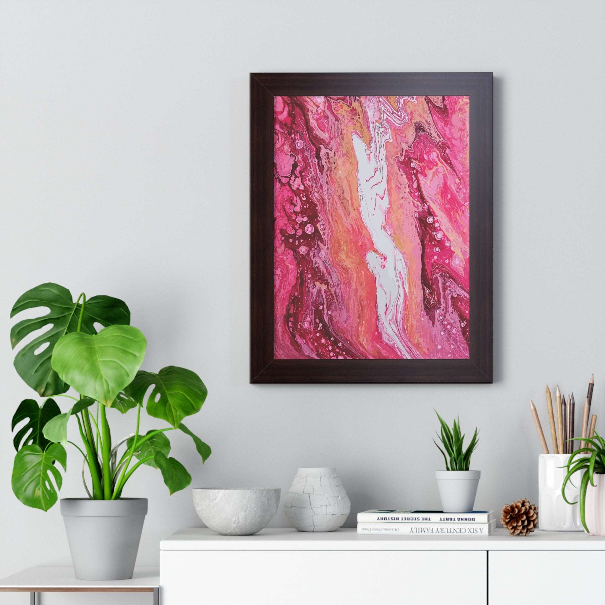 Love Cascading Framed Art Print (Vertical) - Brian P Artwork 