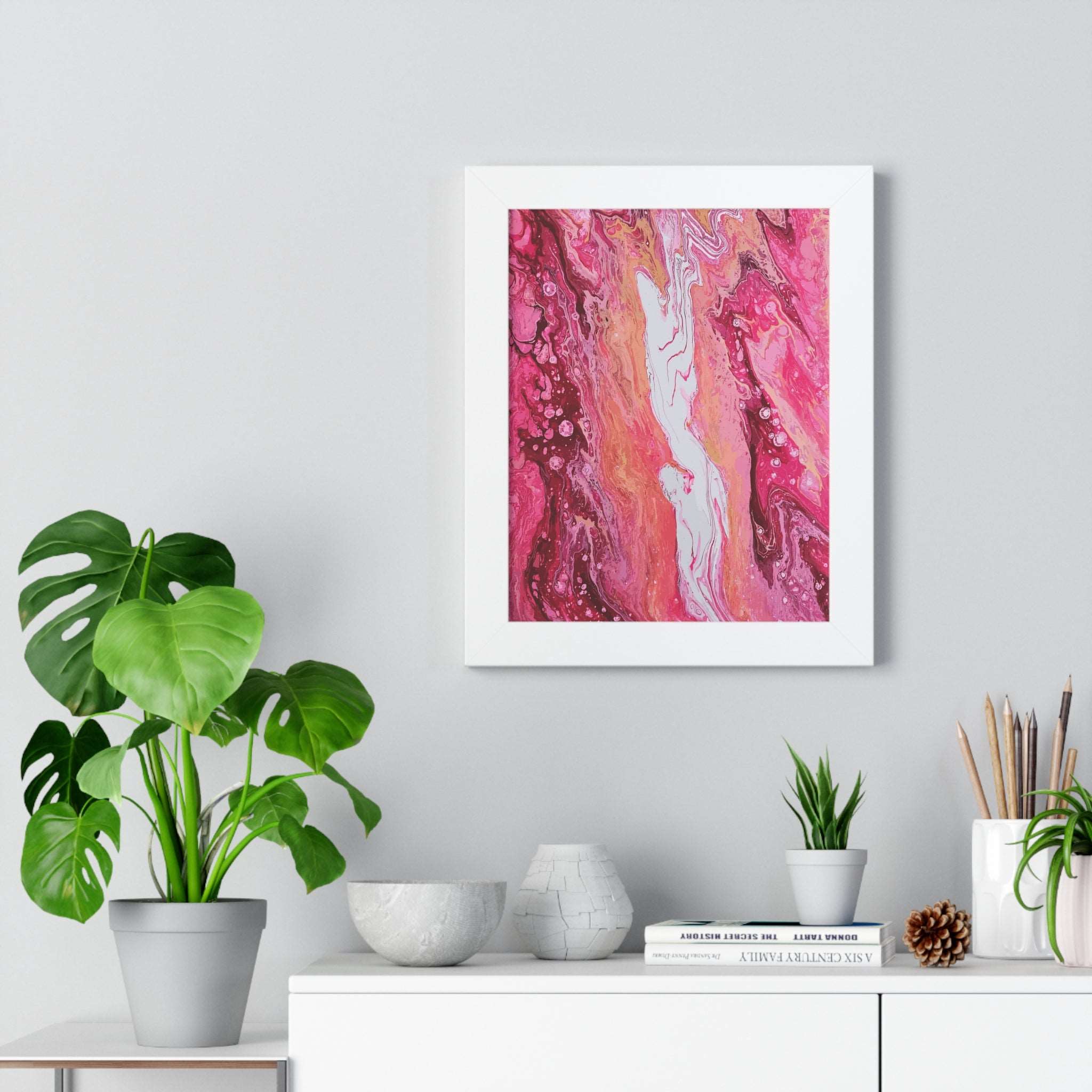 Love Cascading Framed Art Print (Vertical) - Brian P Artwork 