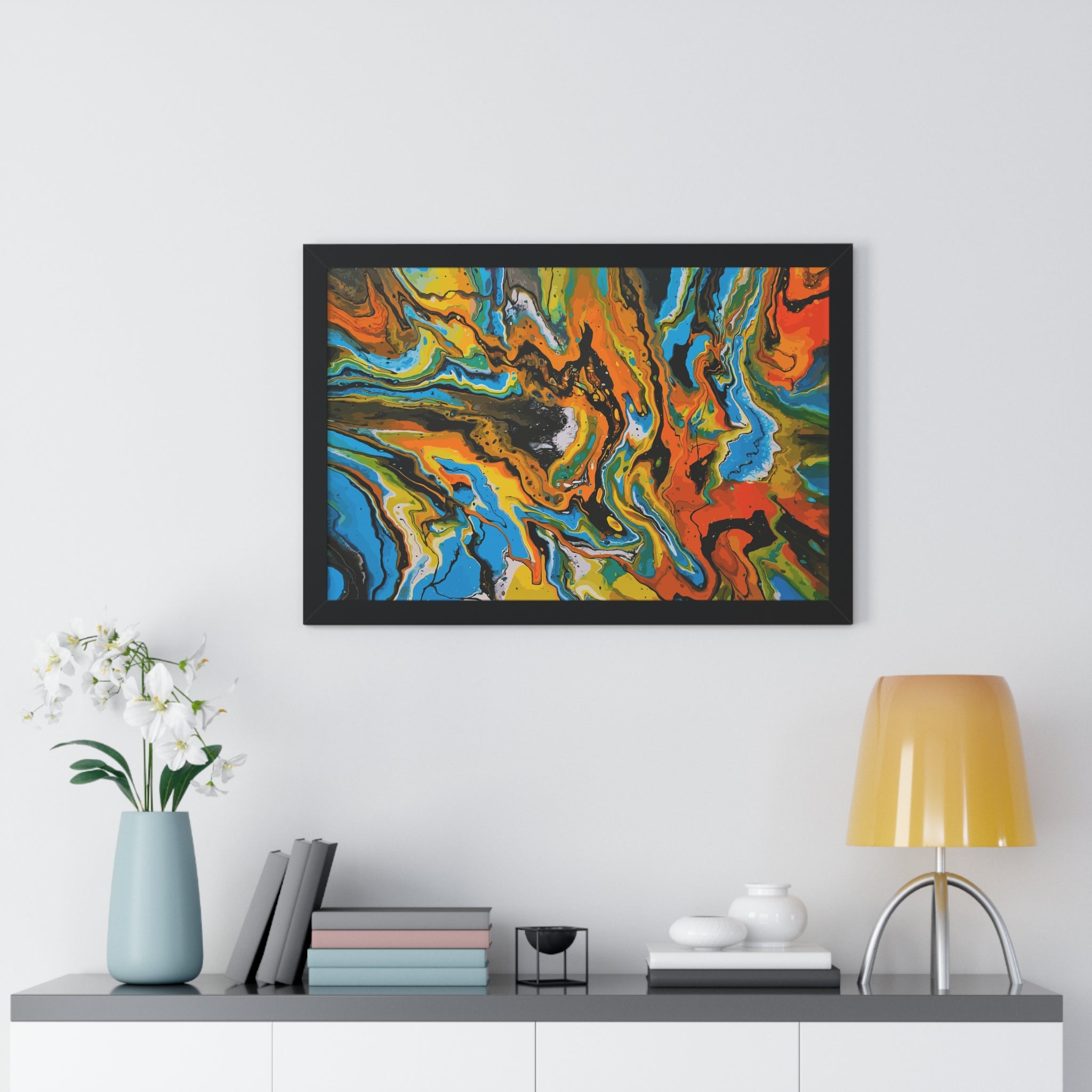 Sunset in Troubled Waters Framed Art Print (Horizontal) - Brian P Artwork 