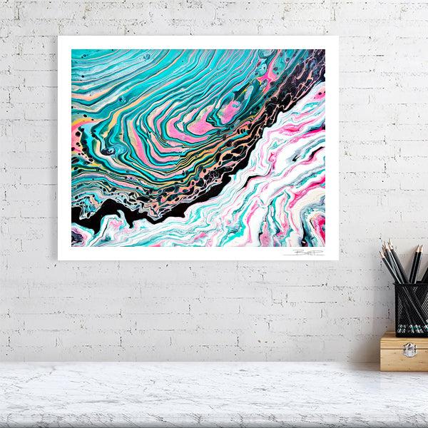 Abstract acrylic painting -  Two Faced | Abstract Horizontal Art Print | Premium Wall Art for Living Room & Office