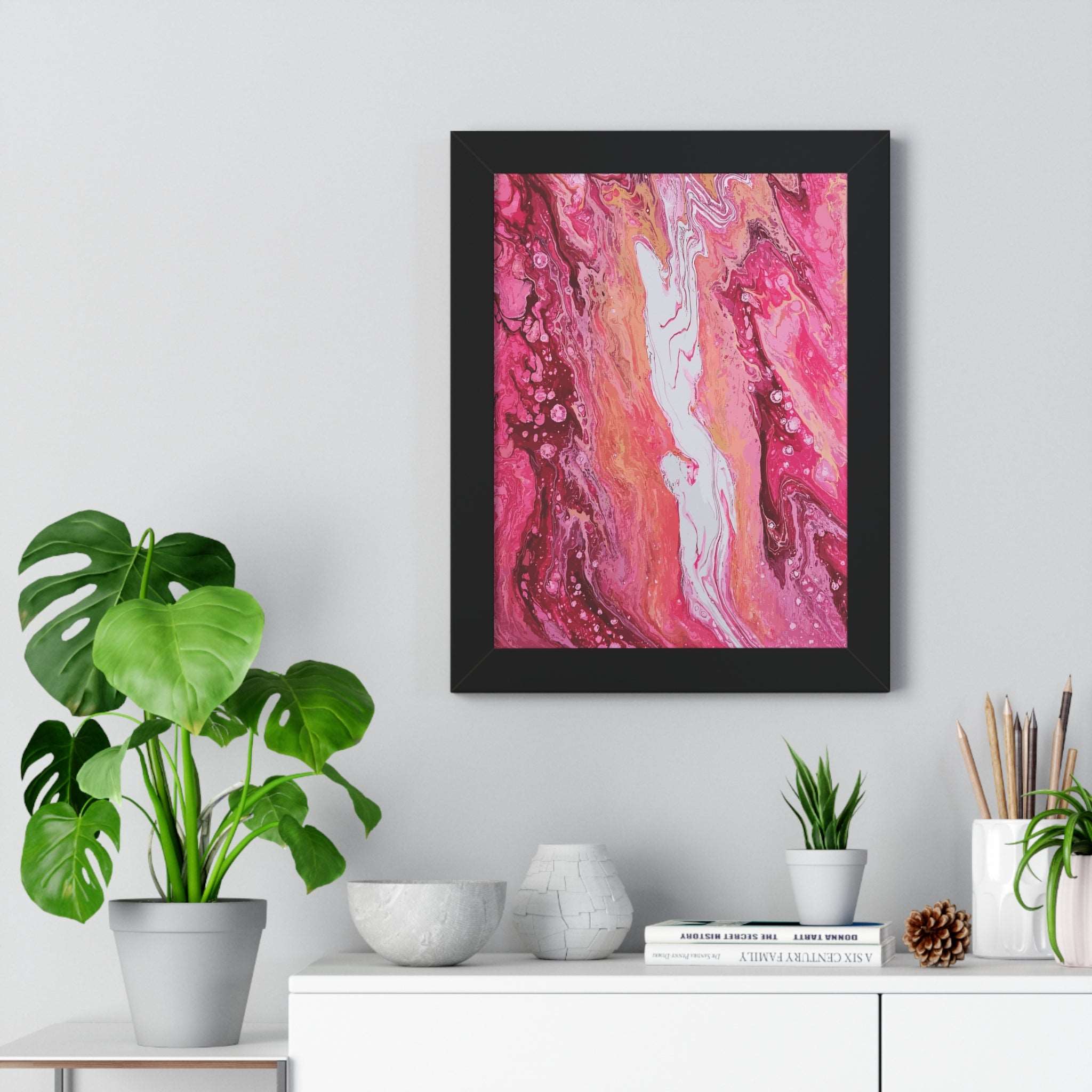 Love Cascading Framed Art Print (Vertical) - Brian P Artwork 