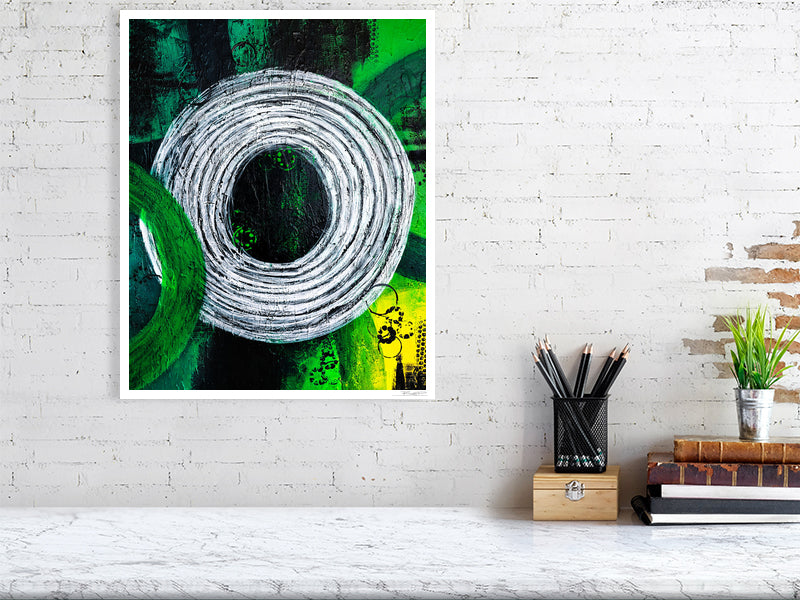 Rings of Distant Echoes 16x20 inch giclée print size variant, large format abstract art
