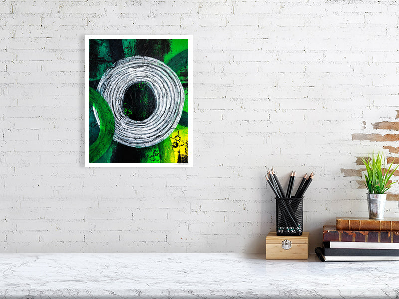 Rings of Distant Echoes 11x14 inch giclée print size variant, limited edition bold abstract print