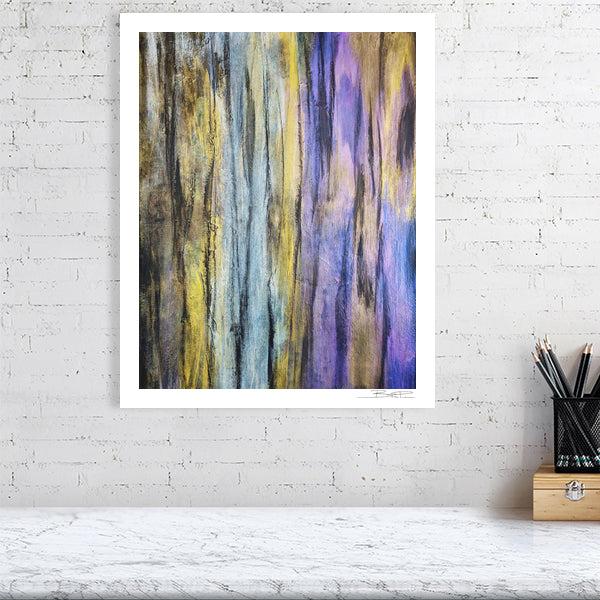 Abstract acrylic painting -  Twilight Woods | Abstract Vertical Art Print | Premium Wall Art for Living Room & Office