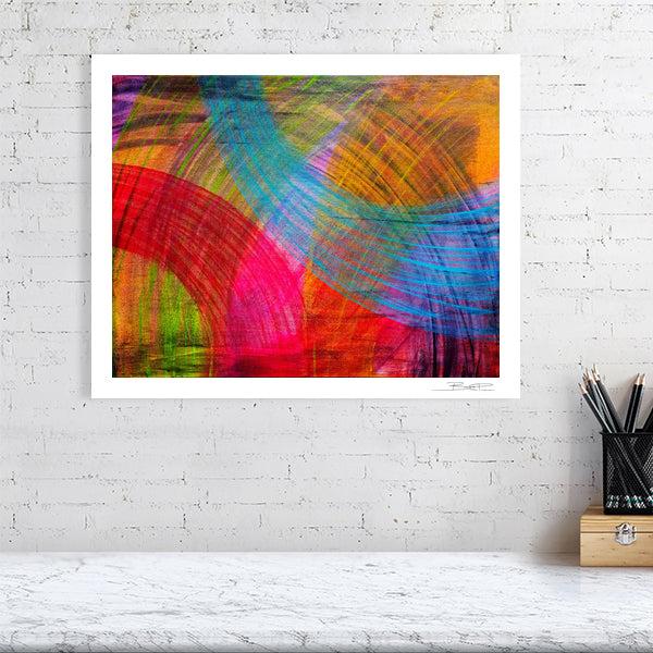 Abstract acrylic painting -  Pulse of Color | Abstract Horizontal Art Print | Premium Wall Art for Living Room & Office