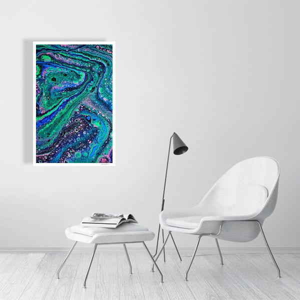 Abstract acrylic painting -  Chemical Confluence | Abstract Vertical Art Print | Premium Wall Art for Living Room & Office