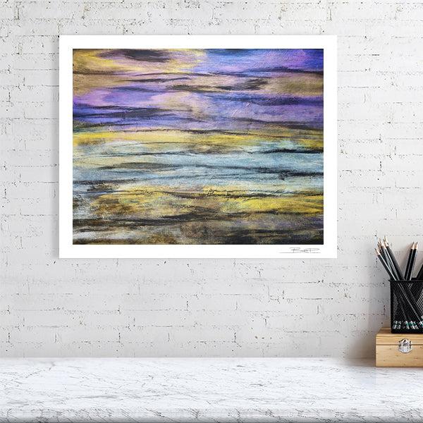 Abstract acrylic painting -  Twilight Woods | Abstract Horizontal Art Print | Premium Wall Art for Living Room & Office