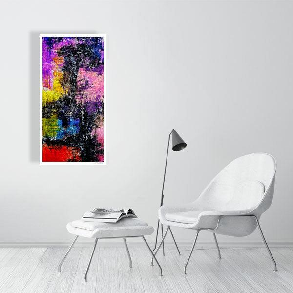 Abstract acrylic painting -  Journey through Prism | Abstract Vertical Art Print | Premium Wall Art for Living Room & Office