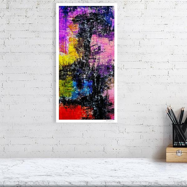 Abstract acrylic painting -  Journey through Prism | Abstract Vertical Art Print | Premium Wall Art for Living Room & Office