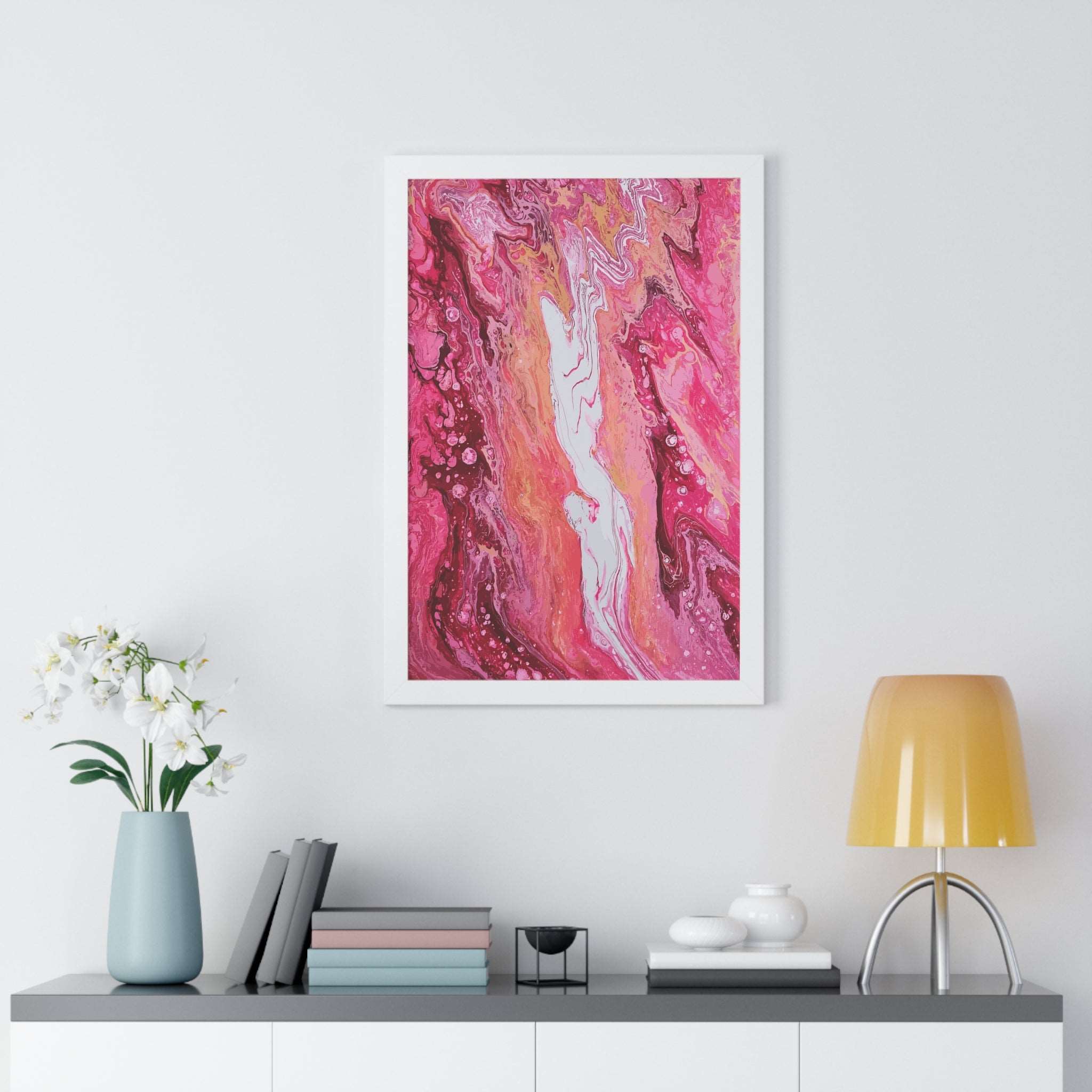 Love Cascading Framed Art Print (Vertical) - Brian P Artwork 