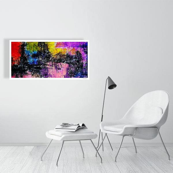 Abstract acrylic painting -  Journey through Prism | Abstract Horizontal Art Print | Premium Wall Art for Living Room & Office