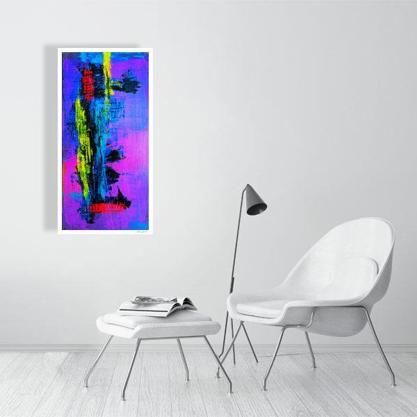 Abstract acrylic painting -  Nightscape | Abstract Vertical Art Print | Premium Wall Art for Living Room & Office