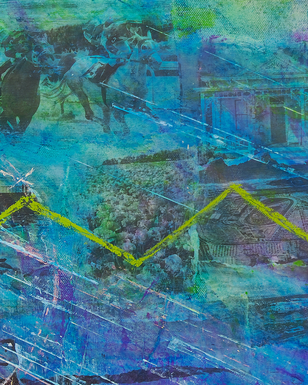 Abstract acrylic painting -  America's Finest City – Original Mixed Media Canvas Painting, 30" × 40"
