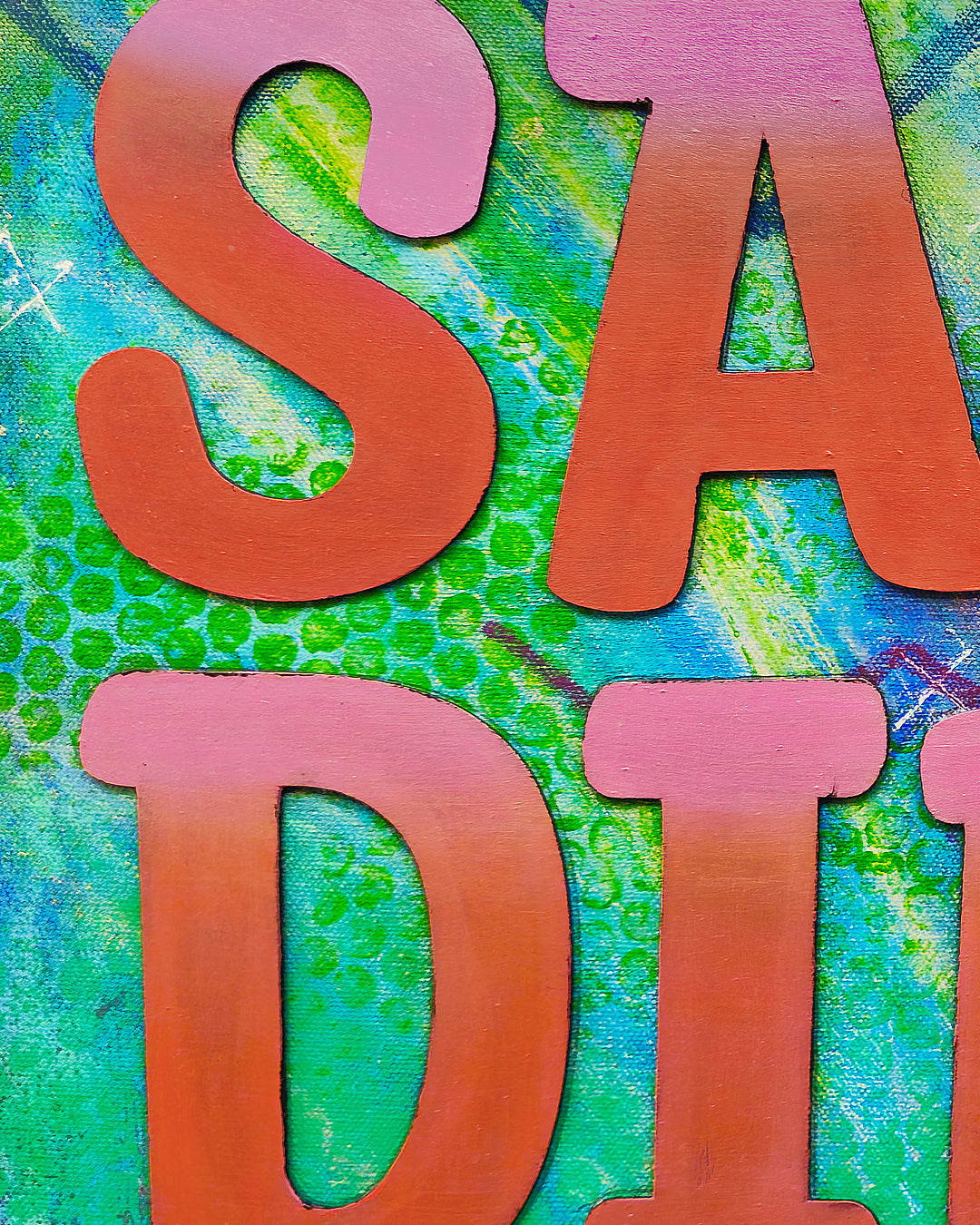 Abstract acrylic painting -  America's Finest City – Original Mixed Media Canvas Painting, 30" × 40"