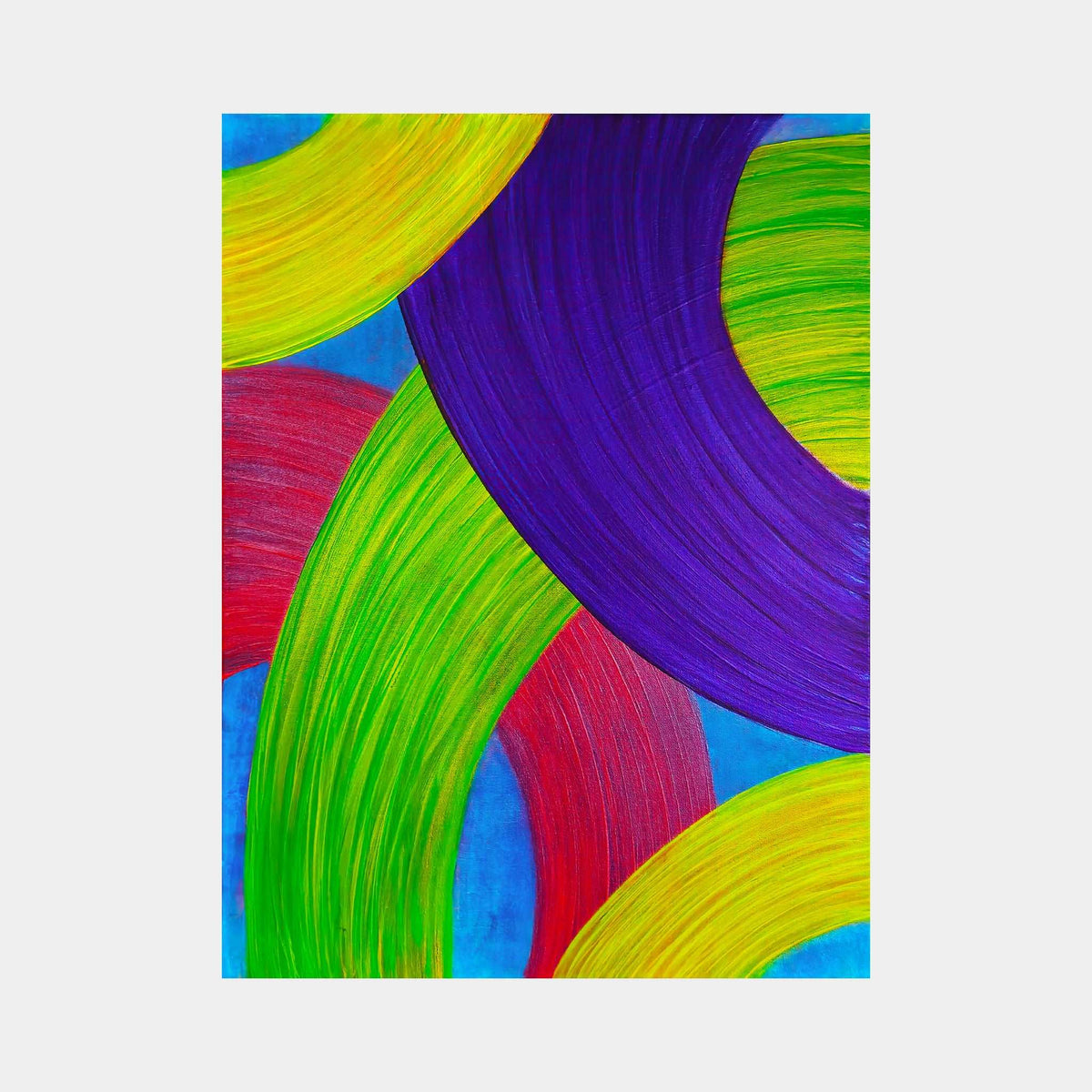Abstract acrylic painting -  Ballet of Ribbons – Original Acrylic Canvas Painting, 18" × 24"