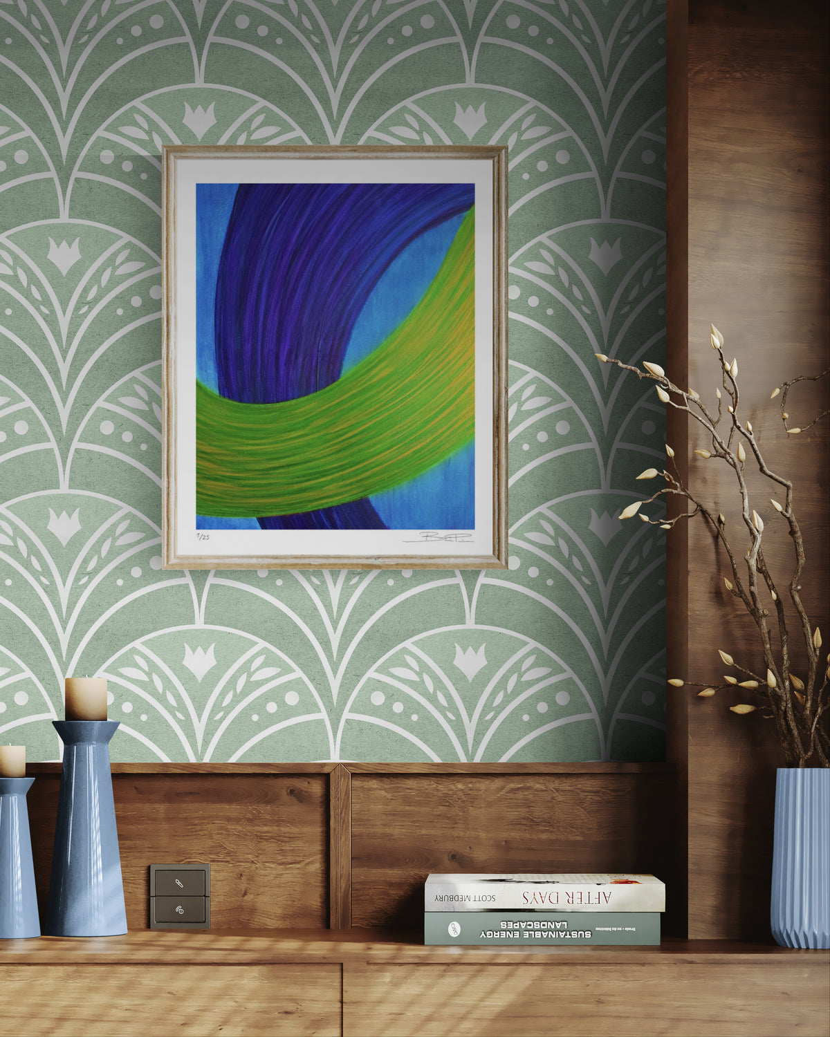 Abstract acrylic painting -  Duet of Ribbons – Limited Edition Giclée Print | 3 Sizes