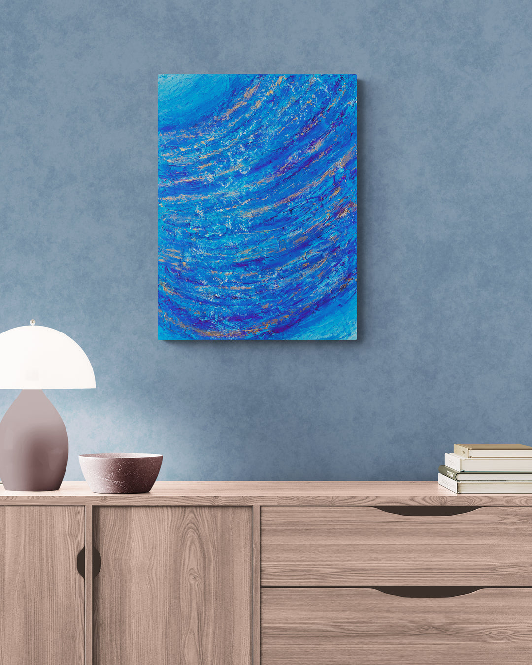 Abstract acrylic painting -  Movement of the Night – Original Acrylic Canvas Painting, 18" × 24"