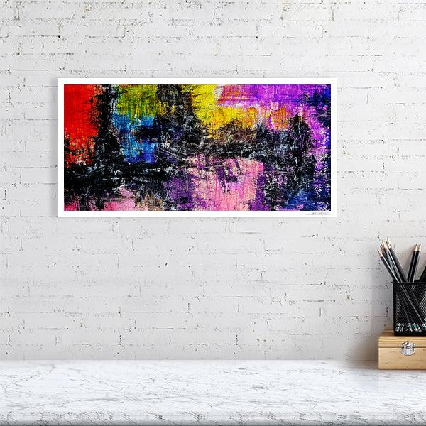 Abstract acrylic painting -  Journey through Prism | Abstract Horizontal Art Print | Premium Wall Art for Living Room & Office