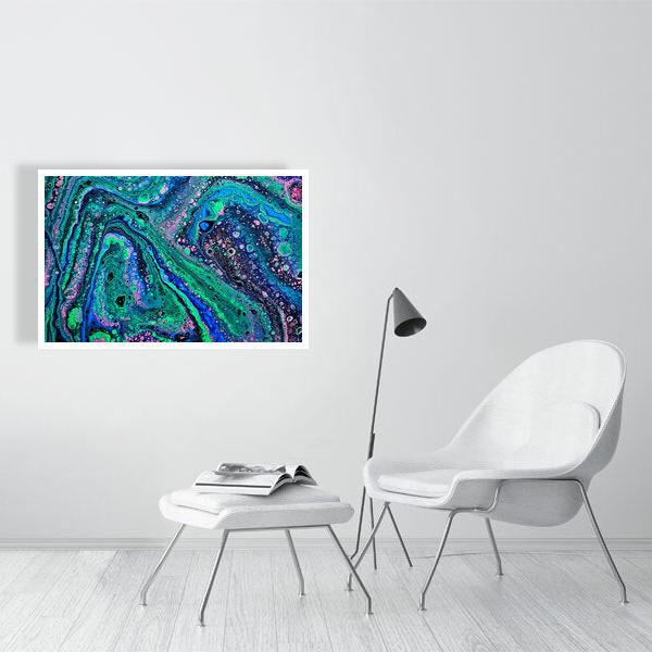 Abstract acrylic painting -  Chemical Confluence | Abstract Horizontal Art Print | Premium Wall Art for Living Room & Office