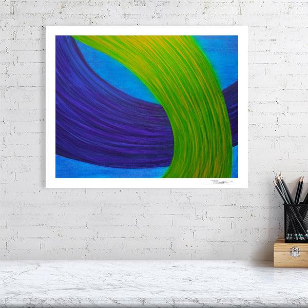 Abstract acrylic painting -  Duet of Ribbons | Abstract Horizontal Art Print | Premium Wall Art for Living Room & Office