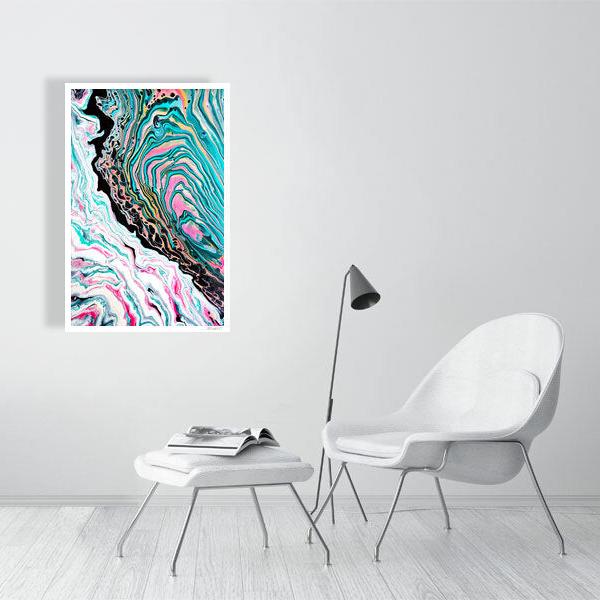 Abstract acrylic painting -  Two Faced | Abstract Vertical Art Print | Premium Wall Art for Living Room & Office