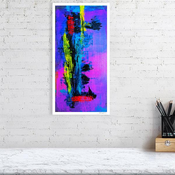 Abstract acrylic painting -  Nightscape | Abstract Vertical Art Print | Premium Wall Art for Living Room & Office