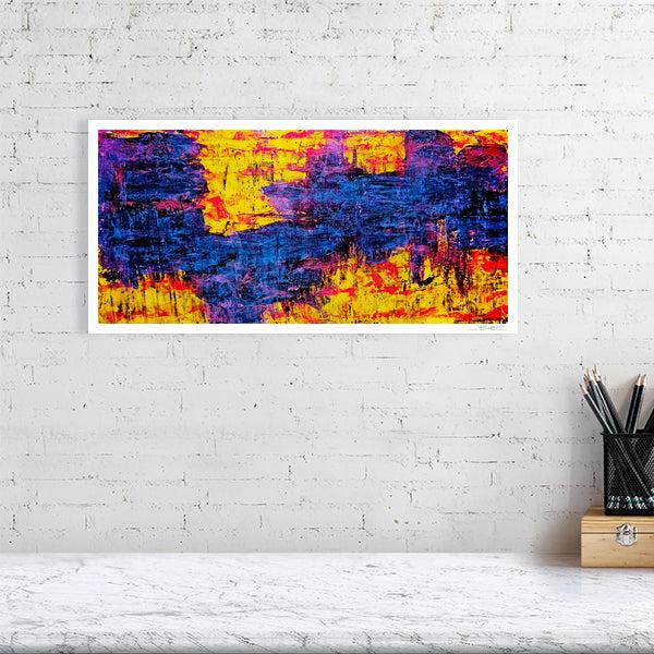 Abstract acrylic painting -  Radiant Reverie | Abstract Horizontal Art Print | Premium Wall Art for Living Room & Office