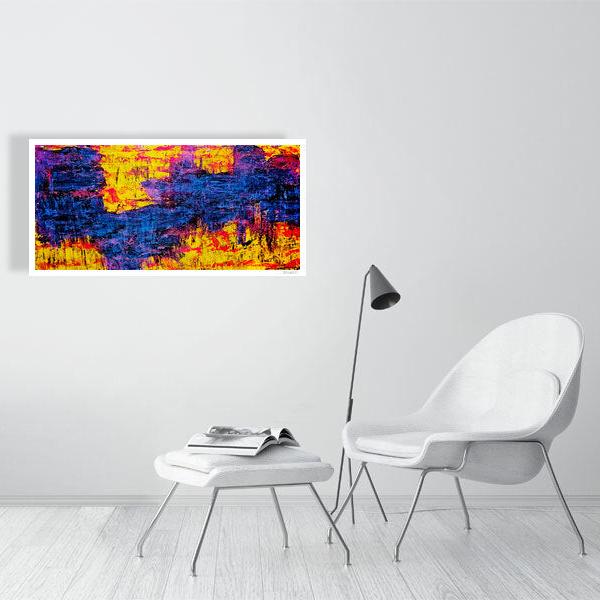 Abstract acrylic painting -  Radiant Reverie | Abstract Horizontal Art Print | Premium Wall Art for Living Room & Office