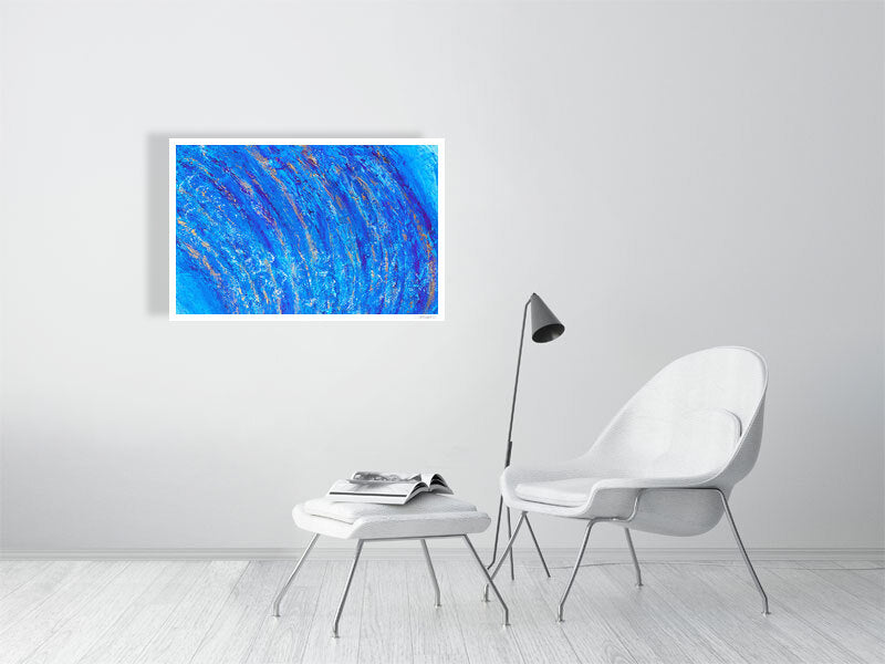 Abstract acrylic painting -  Movement of the Night | Abstract Horizontal Art Print | Premium Wall Art for Living Room & Office