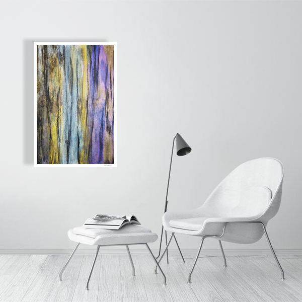 Abstract acrylic painting -  Twilight Woods | Abstract Vertical Art Print | Premium Wall Art for Living Room & Office