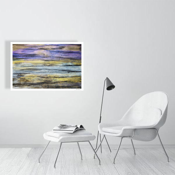 Abstract acrylic painting -  Twilight Woods | Abstract Horizontal Art Print | Premium Wall Art for Living Room & Office