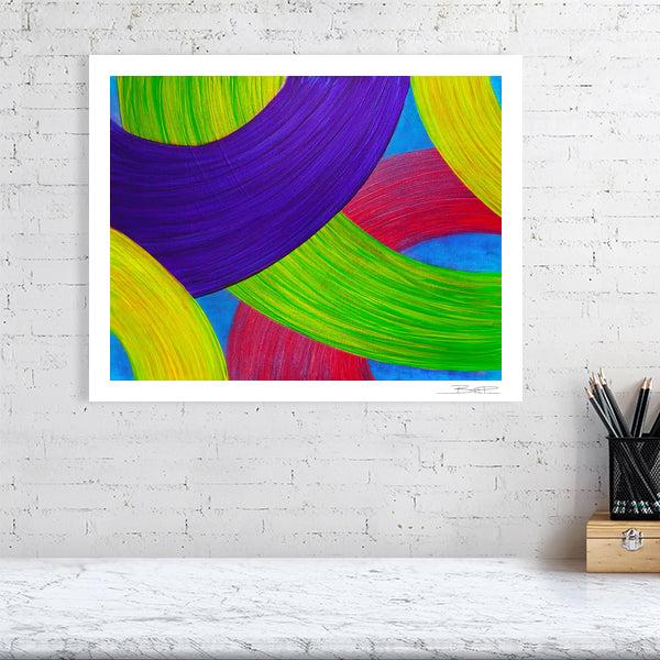 Abstract acrylic painting -  Ballet of Ribbons | Abstract Horizontal Art Print | Premium Wall Art for Living Room & Office