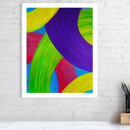 Abstract acrylic painting -  Ballet of Ribbons | Abstract Vertical Art Print | Premium Wall Art for Living Room & Office