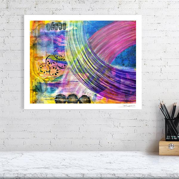 Abstract acrylic painting -  Currents of Thought | Abstract Horizontal Art Print | Premium Wall Art for Living Room & Office