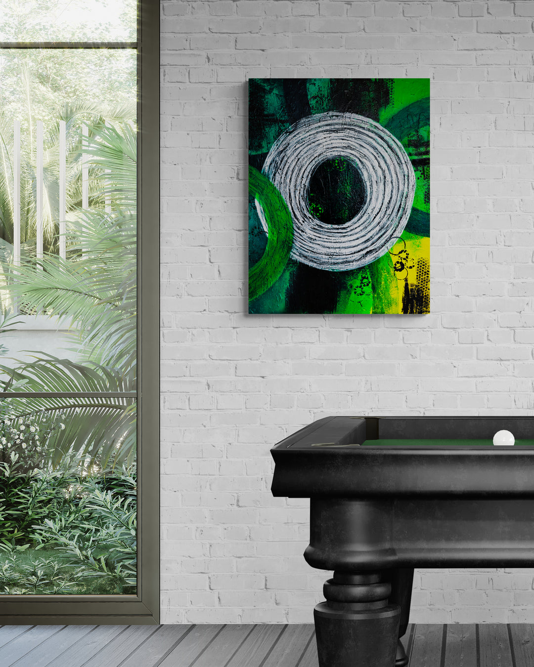 Rings of Distant Echoes – Original Acrylic Canvas Painting | Abstract Art